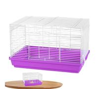 Hamster House, Portable Gerbil Home, Ventilated Small Animal Habitat with Detachable Bottom, Pet Cage Accessories for , 18.5 x 11.81 x 11.81 inches, Purple Gray Orange