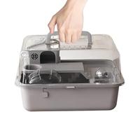 Hamster House | With Wheel and Transparent Transport Cage, 12" Houses for Hamsters and Mouse Cages | Dwarf Hamsters, Gerbils, Small Animals, Hedgehogs, Indoors, Home, Travel as Sleep