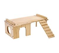 Hamster House Wooden Enrichment Enclosure with Climbing Ladder | Hamster Cage for Gerbil Chinchilla Ferret Hedgehog Pet Store Home Apartment Dormitory Living Room