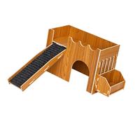 AWHAO Hamster House Wooden Guinea Pig Sleeping Sleeping Pig Two -layer Sleeping for The Mouse