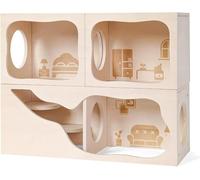 Hamster House Wooden Hideout Chamber - Tunnel Exploring Toy for Syrian Hamsters - Secret Peep Shed