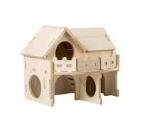 Hamster House, Wooden Pet Small Animal Hideout Hut, Natural Living House for Dwarf Hamster Gerbil Rat Chipmunk (MZ-139)
