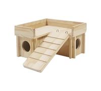 Hamster Houses And Hideouts - Tiny Hamster Maze Wooden,Durable, Eco-Friendly, Entertaining Hut With Funny Climbing Ladder Slide, Secret Peep Shed For Dwarf Gerbil Mouse Mice