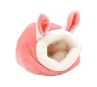 Hamster Houses, Bunny Ears-Style Winter Warm Nest, Plush Sleeping Bed and Removable Cotton Cave for Hamsters, Chinchillas, Ferrets, Small Pets 12x10x8cm