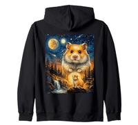 Hamster Howling to The Moon Zip Hoodie