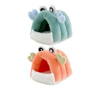 Hamster Hut: Cute Animal Felt Plush Hideaway for Small Pets Shelter Shaped Design | Hidden Plush Chin