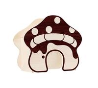 Hamster Hut - Mushroom Shaped Chew Resistant Habitat, Wooden Nest For Small Animals, , Gerbil | Ferret Hedgehog Dwarf Pet House | Indoor Shelter For Small Pets, Sleeping, Russian