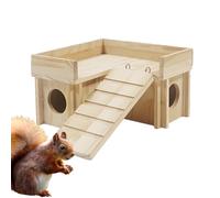 Hamster Hut Wood | Wooden Chamber-Maze Hamster - Hut With Funny Climbing Ladder Slide, Exploring Secret Peep Shed For Dwarf Gerbil Mouse Mice Small Animals