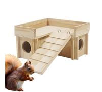 Hamster Hut, Wooden Hamster, Hamster Maze, Hamster Cabin with Climbing Ladder Slide, Secret Shelter for Exploring Gerbils, Wooden Hamster Maze for Small Animals