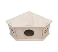 Hamster Hut - Wooden Hidden Shelter, Sturdy Natural Playground Design, Durable Wood Material + Smooth Finish, Safe and Animal Friendly Construction - For Hamsters, Pigs