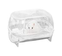 Hamster Hygiene Bath Container - Hamster Bathing Sand Dish | Transparent Sand Bath Shower Room | Small Animal Habitat Decor, Digging Sand Container for Hamsters Gerbils Small Animals