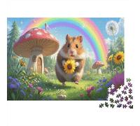 Hamster Jigsaw 1000 Piece Challenge Toys For Adults And Kids Rainbow Sunflower Impossible Jigsaw Puzzles Educational Game Home Decoration 1000pcs (75x50cm)