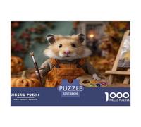 Hamster Jigsaw Puzzles Puzzles for Adults Kids. 1000 Pieces Animal Impossible Challenge Toy Educational Game Home Decoration for Educational Games Gifts 38x26cm/1000pcs