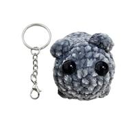 Hamster Keychain - Handmade Crochet Bag Ornament, Funny Plush Pendant | Adorable Emotional Charm for Hanging Use, Lightweight Backpack Key Ring Accessory for Kids Boys Girls School Bag Decoration