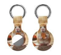 Hamster Keychain Holder Case Compatible with AirTag Waterproof Silicone Shell Protective Case 1PCS