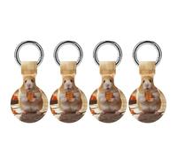 Hamster Keychain Holder Case Compatible with AirTag Waterproof Silicone Shell Protective Case 4PCS