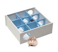 Hamster Labyrinth Wooden Maze - 9 Chamber Maze Tunnel for Hamsters, Spacious Play Toys for Exploring Tunnels, Comfortable Multi-Room Hiding Places for Small Breeds