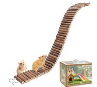 Hamster Ladder,Small Animal Cage Accessories Chew Fence - Hamster Wooden Ladder Bridge,for Mouse Chinchilla Reptile Gerbil Chipmunk Sugar Glider Pet