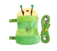 Hamster Lead Rope, Adjustable Small Animal Harness, Soft Traction Vest for Squirrel Hedgehog Bunny Puppy Kitten Raccoon, Cute Caterpillar Design for Outdoor Training Walks Travel