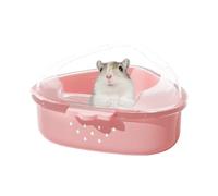 Hamster Litter Box - Large Transparent Top Hamster Toilet - Pet Bathtub for Cleaning Hiding Sleeping Grooming Playground Exploring Bathroom Gerbil Bathing