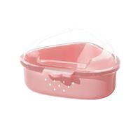 Hamster Litter Box, Large Transparent Top Hamster Toilet, Pet Bathtub for Grooming Cleaning Hiding Sleeping Playing Exploring Bathroom Lemming Gerbil