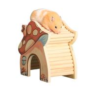 Hamster Maze Cage | Guinea Pig hiide0ut | Hamster Mushroom House | Wooden Arch Bridge Small House | Guinea Toy | Good Ventilate Toy | Animal Toy with Fine Workmanship and Decorative Ef