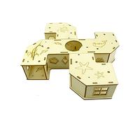 Hamster Maze House Wooden Sport Tracks Tunnel Exploring Toys For Gerbils Small Rodents Exercise And For Play 5-K Hamster Maze Toy