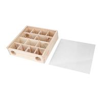 Hamster Maze Tunnel Toy, Natural Wood Hamster Maze for Dwarf Hamster Gerbil Mice Intelligent Interactive Pet Toy with Acrylic Cover for Small Animals