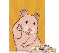 Hamster Meme Pop Art Puzzles 500 Pieces Wooden Puzzles Puzzles for Adults & Teenager Family Entertainment Toys 500pcs (52x38cm)