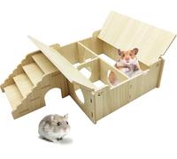 Hamster Multi-Chamber House Maze Tunnel Hideout Habitats Decor Exploring Toys Peep Shed Cage Accessories for Gerbil Rat Mice