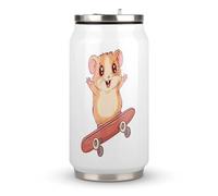 Hamster on Skateboard Fashion Coke Cup Stainless Steel Insulated Tumbler with Lid and Straw Reusable Drinking Bottle