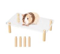 Hamster Platform - Portable Cage Platform with Adjustable Stand and Climbing Steps | Small Pet Accessories Shelf Feeder Chew for Bottles, Habitat Decoration, Mouse Dwarf Hamster Toy Exercise Toy