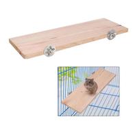 Hamster Platform Rectangle Natural Wood Stand Platform Pet Pedal Board Cage Chew Toy Small Animals Habitat Decor for Mouse Chinchilla Chipmunk Rat