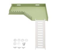 Hamster Platform With Ladder Set Large Space Fun Hamster Stand Platform & Climbing Bridge Plastic Toy Cage Accessories Easy to Install for Indoor Pet Cage (L Shaped(18x15x8.5cm/7.1x5.9x3.3in))
