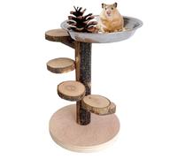 Hamster Playground, Climbing Ramp Ladder Toy, 9.06 x 5.51 x 5.51 inches, Promotes Mental Stimulation, Pet Enrichment Climbing with Stainless Steel Feeding Bowl for Grinding, Playing