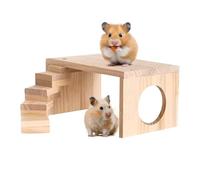 Hamster Playground - Natural Wooden Platform Ladder Bridge, Safe Shelter for Gnawing Small Rodents, Cage Climbing Exercise Toy, Installation Kit for Daily Fun for the Soul