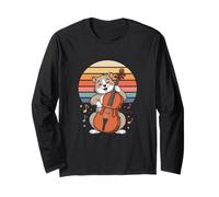 Hamster Playing Cello Retro Vibes Long Sleeve T-Shirt