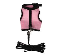 Hamster Rabbit Guinea Pig Rat Ferret Breathable Mesh Harness Leash Pink S