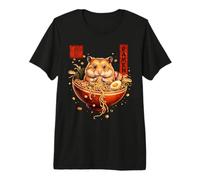 Hamster Ramen Japanese Art Funny Anime Graphic Tee Kawaii Premium T-Shirt