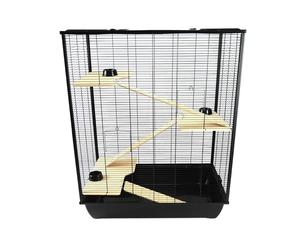 Hamster & Rat Cage 78cm x 48cm x 97cm - Belfry Tall Multi-Level Black | Little Friends