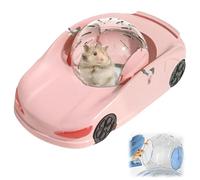 Hamster Running Ball Funny Transparent Ball, Silent Fitness Wheel Toy Vehicle for Small Pets, Funny Small Pet Transparent Ball Car Running Wheel, Hámster Rolling Ball Sports Car Toy (Pink)