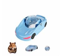 Hamster Running Ball & Wheel 3-in-1 Fun Toy - Transparent Exercise Ball with Triple Modes, Interactive Hamster Car Toy for Small Pets (Blue)