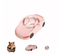 Hamster Running Ball & Wheel 3-in-1 Fun Toy - Transparent Exercise Ball with Triple Modes, Interactive Hamster Car Toy for Small Pets (Pink)