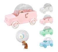 Hamster Running Wheel, Car Shape Hamster Exercise Plastic Running Wheel for Pet's Activity (Pink, L)