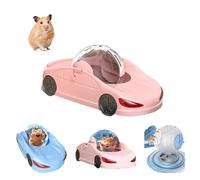 Hamster Runny Ball Toy Novelty Car Shape with Detachable Transparent Ball Funny Exercise Wheel for Rat Dwarf Small Pet (5.7",Pink)