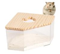 Hamster Sand Bath Acrylic Gerbil Sand Bath Large Room Sun and Digging Hamster Bathroom Save Space Right Angle Toilet for Mice Lemming Gerbils
