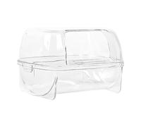 Hamster Sand Bath Box - Bathroom with Clear PC, 17 x 12 x 12 cm | Anti Splash Pet Tub for Gold Hamster Small Animals | Cage Hygiene Accessories Washable Clear Grooming Container