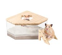 Hamster Sand Bath Box | Cage Pet Chiel Crops Crops Wise Sand | Small Indoor Animals Scaving Room Habitat Decor Gerbill Gerbill for Living Room, Study Room