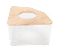 Hamster Sand Bath Box Clear Durable Right Angle Fan Shape Small Animal Bathroom Toilet Container for Hamsters Gerbils Mice PS Material 15 x 15 x 9.3cm