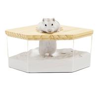 Hamster Sand Bath Box Container, Hamster Bath Sand Gerbil Sand Bath Hamster Dust Bath, Hamster Litter Box Chinchilla Dust Bath Hamster Accessories (D Large)